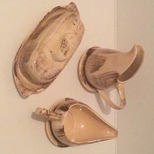 Butter Dish, Gravy Boats- Vernon Ware